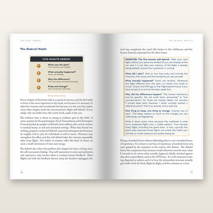 The five-minute post-flight debrief card and exercise